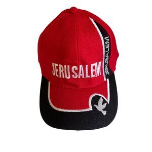 Jerusalem Red Cap With Black Trim Featuring White Dove